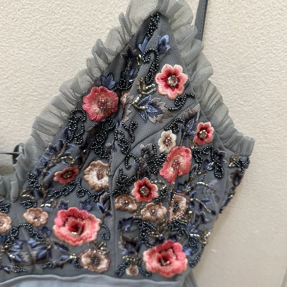 Needle & Thread Whisper Embroidered Tulle Midi Dress, Size 0 - Picture 9 of 12